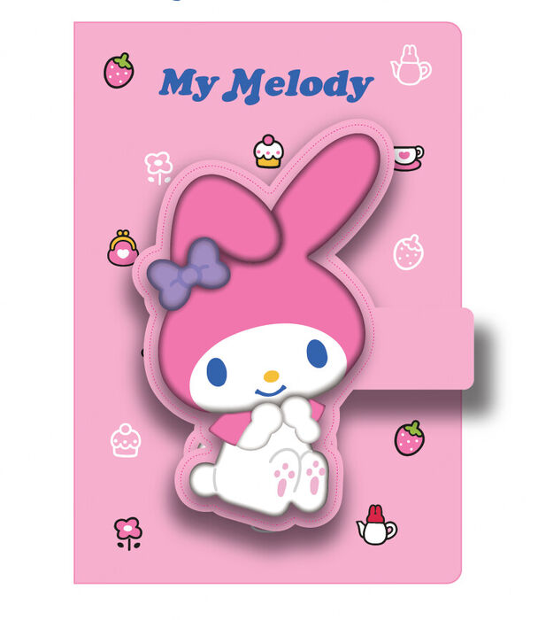 Caderno A5 com Figura 3D Anti-Stress da My Melody (80 Folhas)