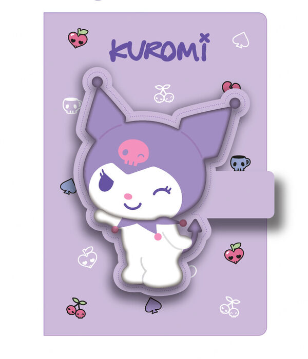 Caderno A5 com Figura 3D Anti-Stress da Kuromi (80 Folhas)