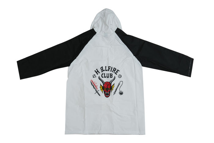 Capa de Chuva de Stranger Things (Branco e Preto, Adulto)