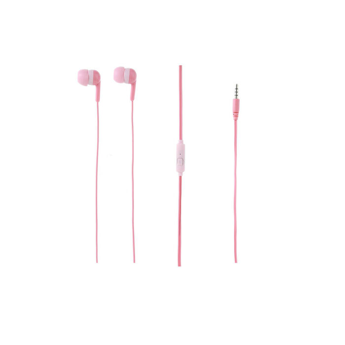 Auriculares com fios coloridos de 3,5 mm (Rosa)