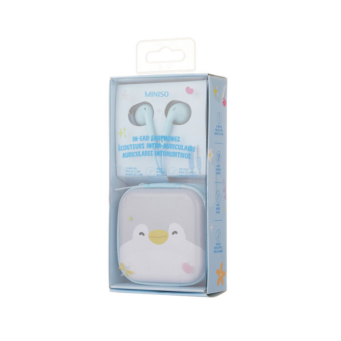 Mini Fones de Ouvido In-Ear 3.5mm Modelo D14 (Pinguim)