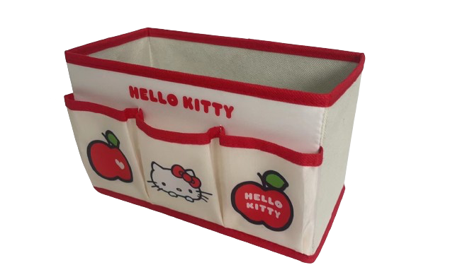 Hello Kitty Maçã - Caixa de armazenamento de tecido com 3 bolsos