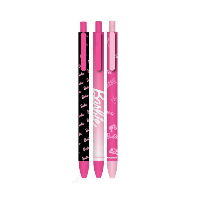 Caneta gel retrátil Barbie (pack 3 unid.)