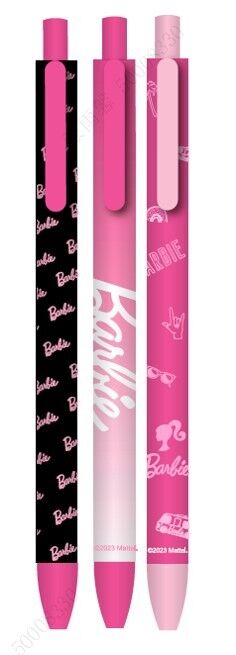 Caneta gel retrátil Barbie (pack 3 unid.)