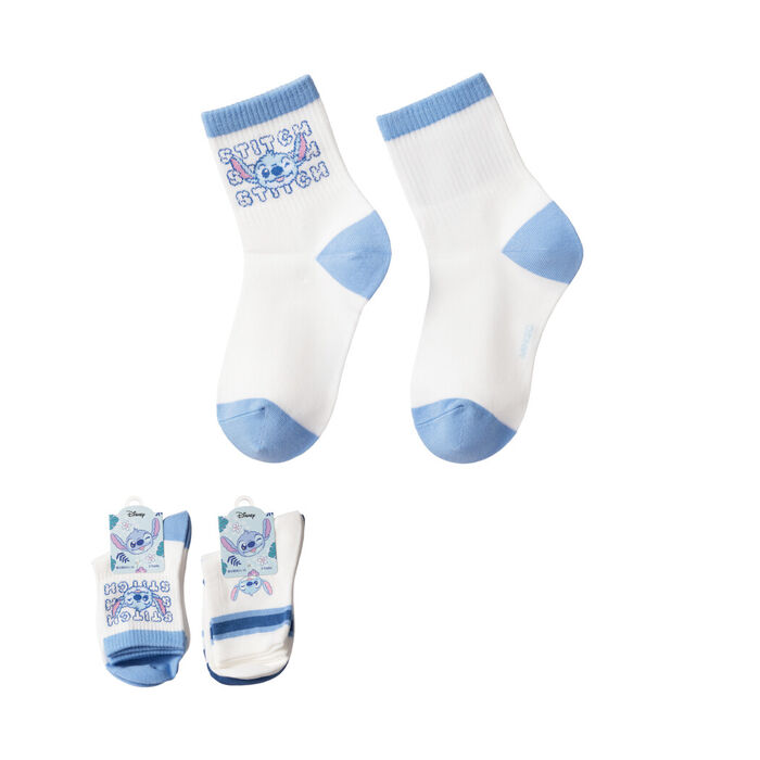 Meias Infantis do Stitch Fluffy Festival da Disney (2 Pares, 7–9 Anos)