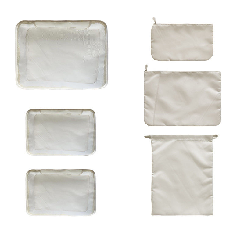 Conjunto Organizador de Viagem Premium (6 Peças, Bege)