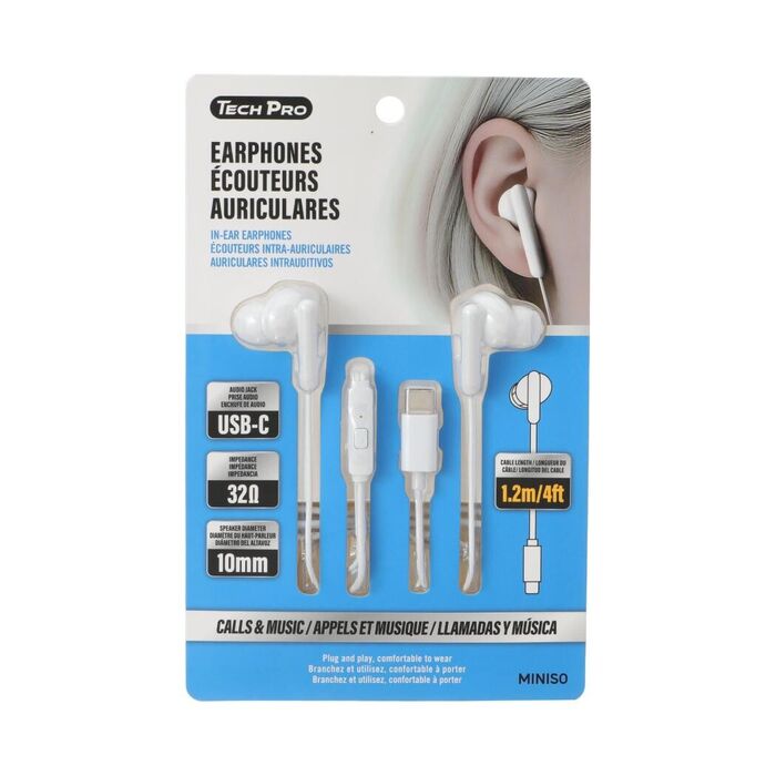 Auriculares USB-C Tech Pro C40T (Branco)