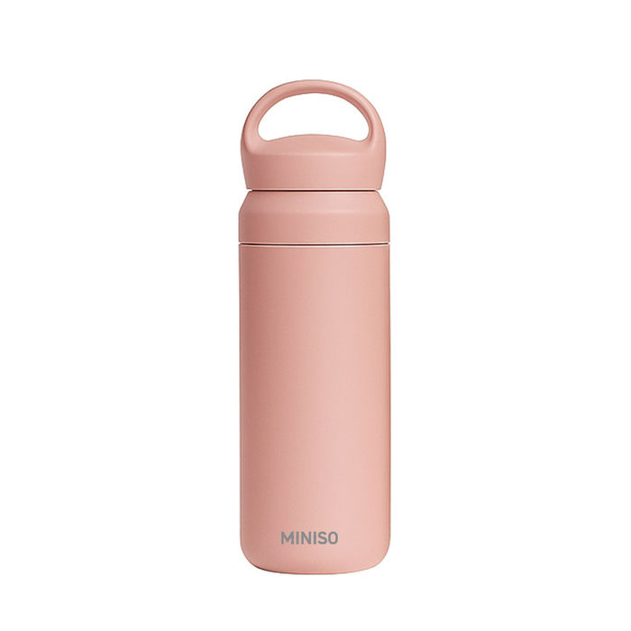 Garrafa Isotérmica com Pega da Solid Color de 500mL (Rosa Claro)