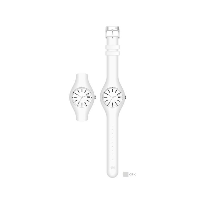 Relógio de Quartzo em Silicone Unissexo Mini Ultra - Modelo: EP-8145 (Branco)