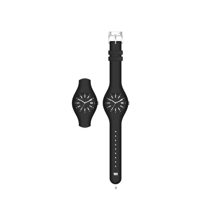 Relógio de Quartzo em Silicone Unissexo Mini Ultra - Modelo: EP-8145 (Preto)