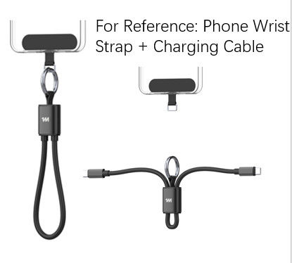 Cabo de Carregamento CTC com Alça de Silicone para Telemóvel Mini Ultra de 30cm (Preto)
