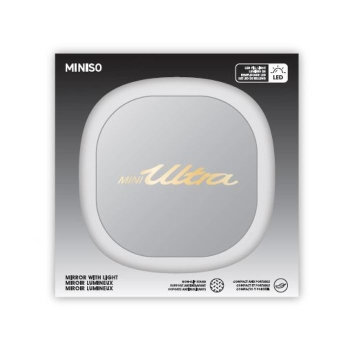Espelho Compacto Recarregável com Luz da Mini Ultra - Modelo: NV21 (Preto)