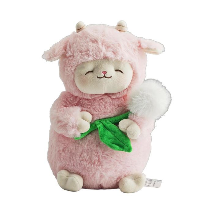 Peluche Cici com Flor Lamb Baa 28cm (Rosa, com Dente-de-Leão)