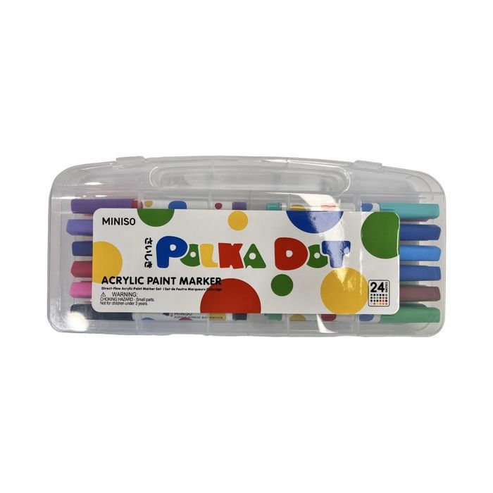 Conjunto de Marcadores Acrílicos de Fluxo Direto Polka Dot (24 Cores)