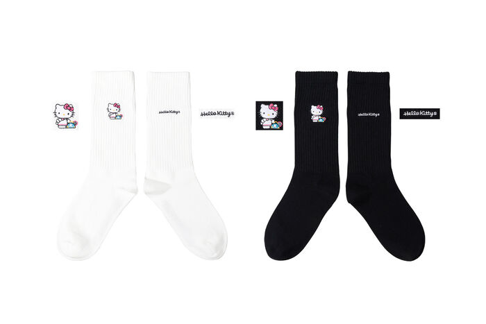 Meias Desportivas da Hello Kitty Tennis (Preto/Branco)