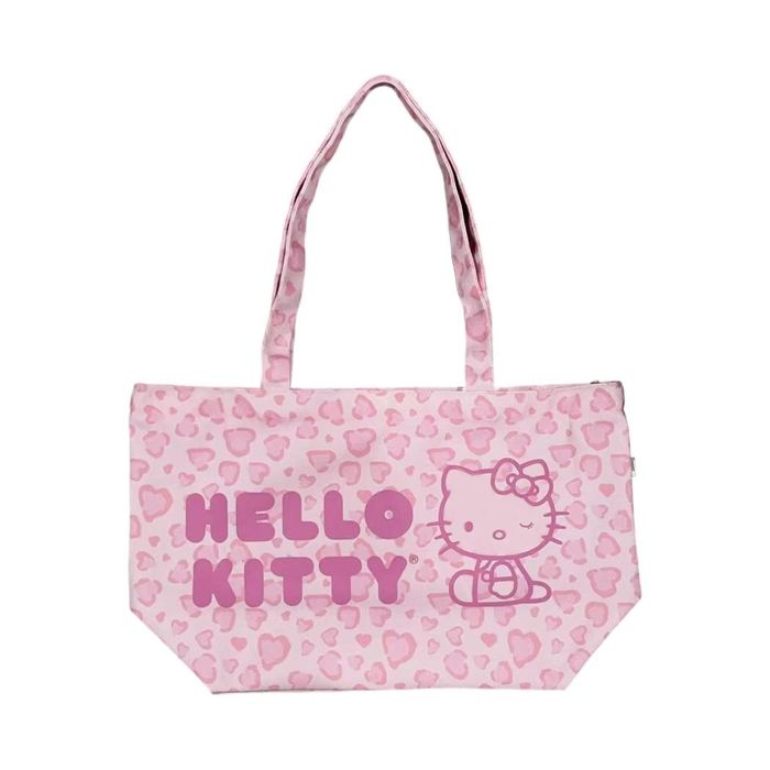 Bolsa Tote Grande da Hello Kitty Leopard (Rosa)