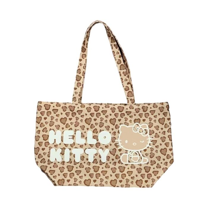 Bolsa Tote Grande da Hello Kitty Leopard (Castanho)