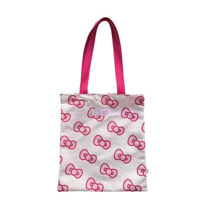 Bolsa Tote com Laço Estampado da Hello Kitty Leopard (Rosa)