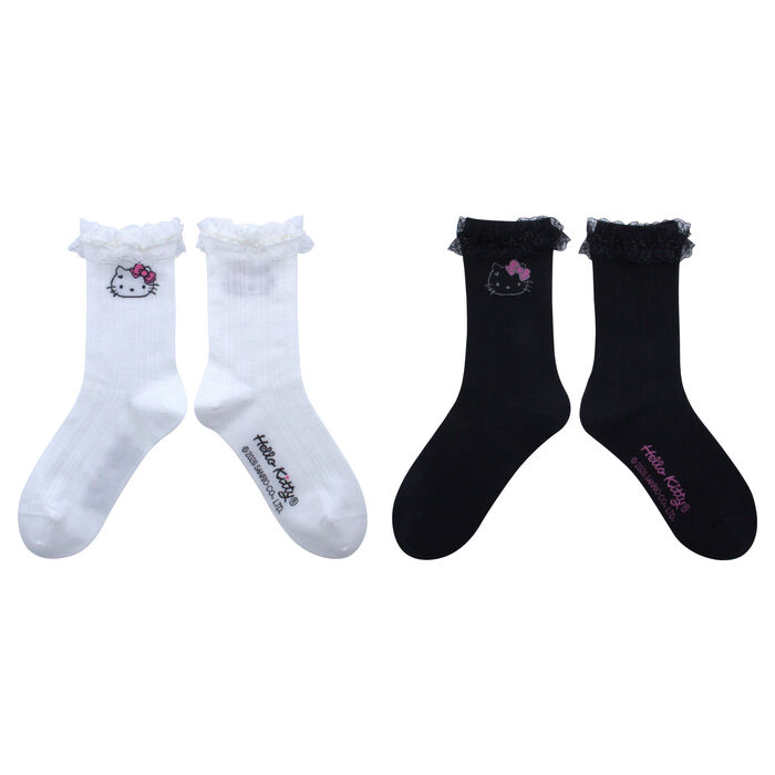 Meias Rendadas da Hello Kitty Y3K (2 Modelos Sortidos)