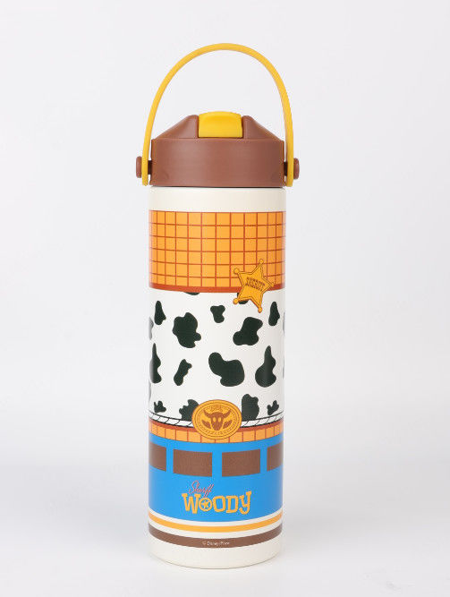 Garrafa de Aço Inoxidável de Parede Dupla com Palhinha do Woody de Toy Story de 550mL