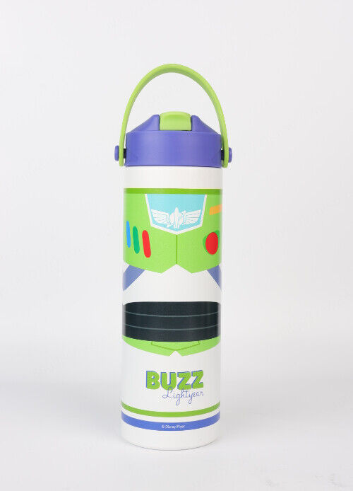 Garrafa de Aço Inoxidável de Parede Dupla com Palhinha do Buzz Lightyear do Toy Story de 550mL