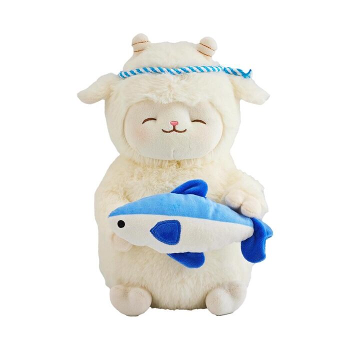 Peluche da Cici Lamb Baa de Sushi Chef de 28cm (Segurando o Peixe)