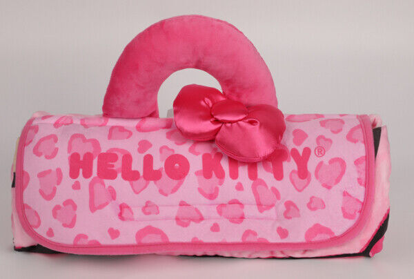 Manta Quente Grande com Alça da Hello Kitty Leopard (Rosa)