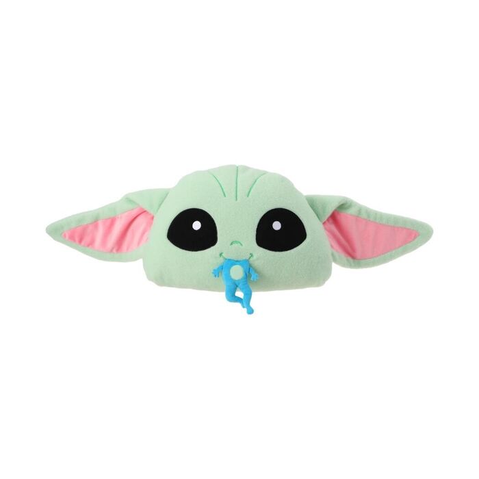 Almofada Grande de Star Wars de 40cm (Cabeça do Grogu a Comer o Sapo)
