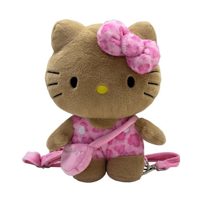 Mochila de Peluche da Hello Kitty Leopard em Rosa
