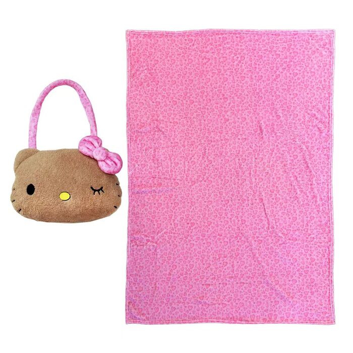 Manta e Almofada, 2 em 1 da Hello Kitty Leopard