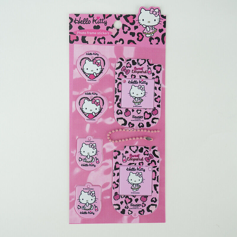 Conjunto de Autocolantes Puffy em Design de Telemóvel da Hello Kitty Leopard (2 Modelos Sortidos)