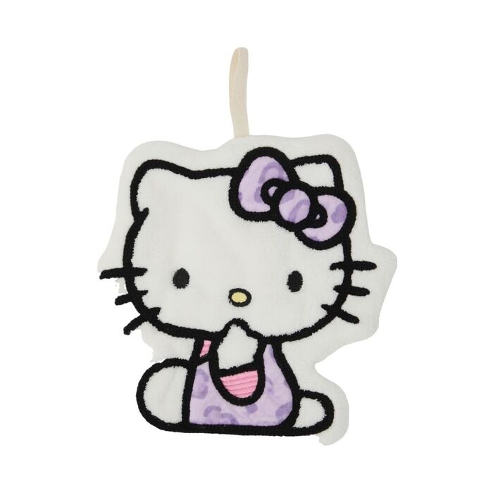 Toalha de Mão da Hello Kitty Leopard em Roxo