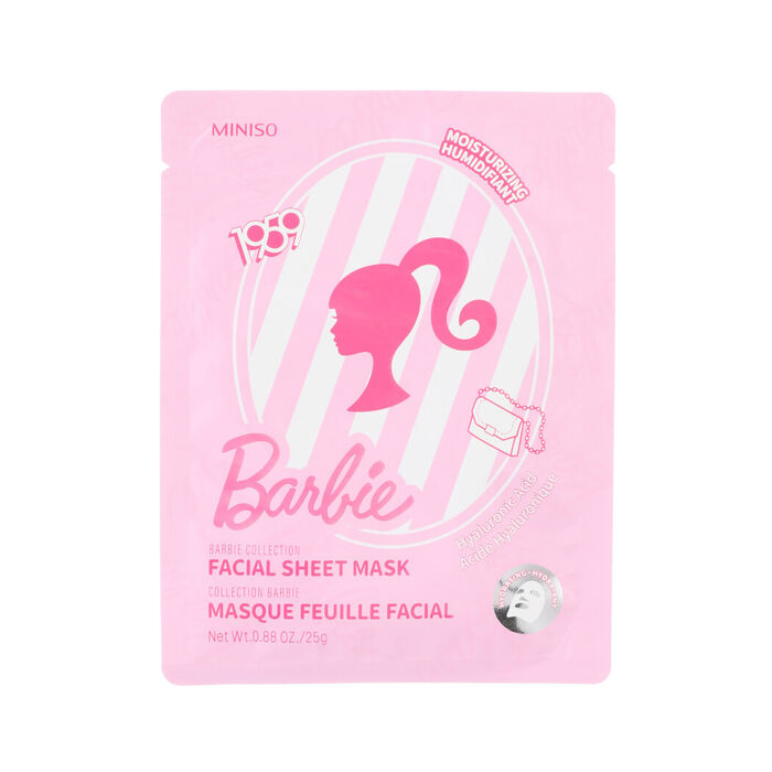 Coleção da Barbie - Máscara facial hidratante, ácido hialurónico
