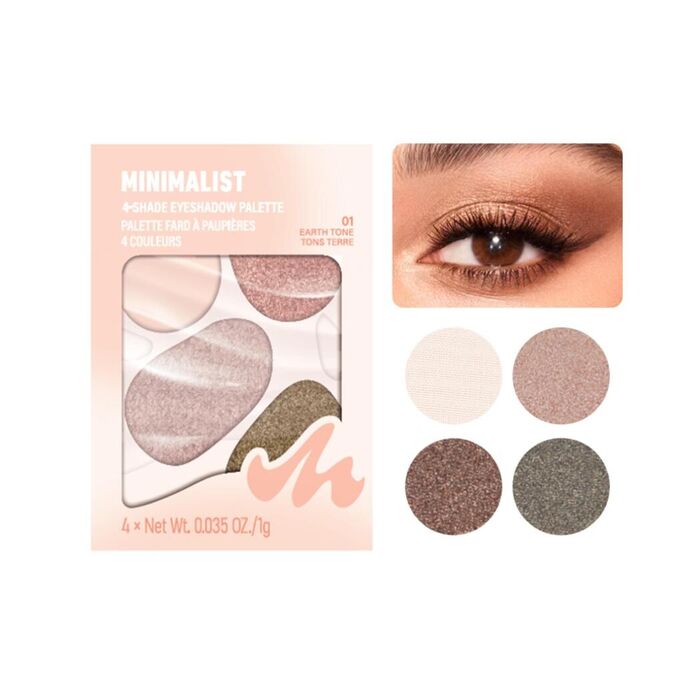 Paleta de Sombras de 4 Cores da Minimalist (01 Tom Terra)