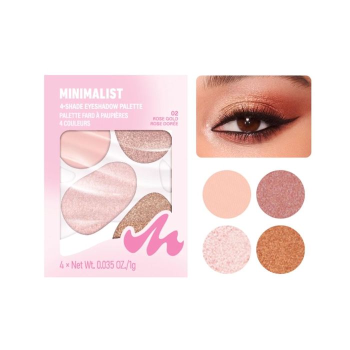 Paleta de Sombras de 4 Cores da Minimalist (02 Ouro Rosa)