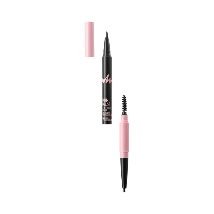 Caneta de Maquilhagem 3-em-1 Minimalista para Olhos e Sobrancelhas (01 Preto)