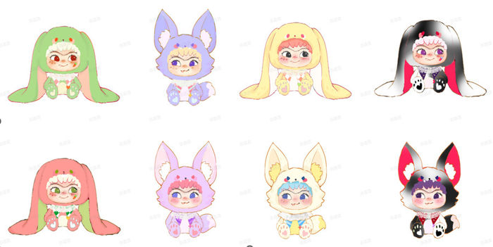 WAKUKU- Fox & Bunny Heart of Youth (Blind Box com Pendente de Peluche Vinil)