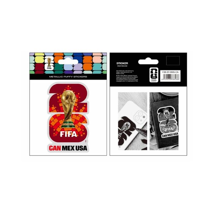 Autocolante Puffy Metalizado da FIFA World Cup 2026 (Vermelho)