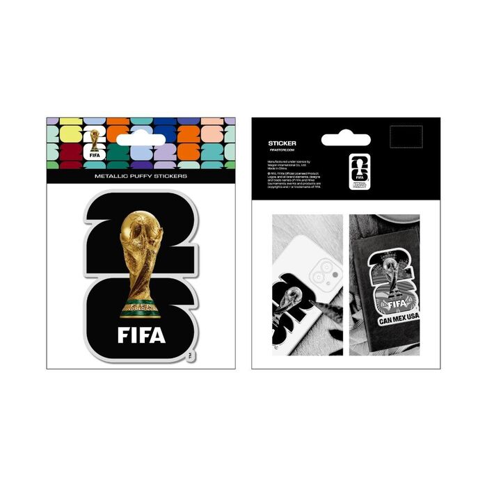 Autocolante Puffy Metalizado da FIFA World Cup 2026 (Preto)