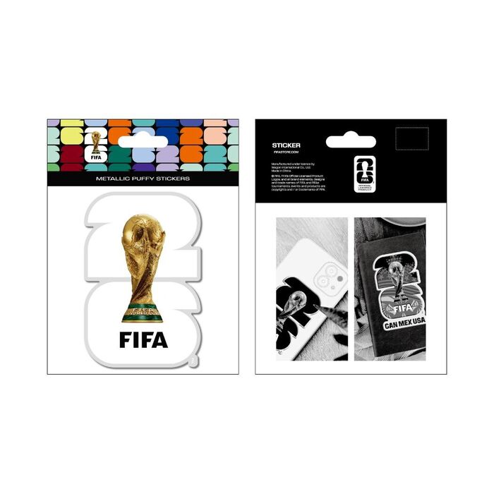Autocolante Puffy Metalizado da FIFA World Cup 2026 (Branco)