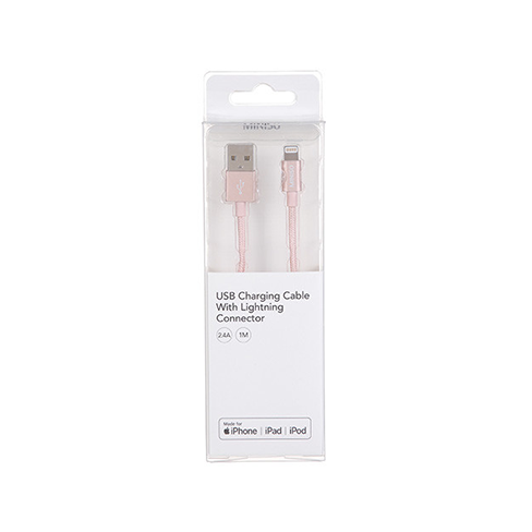 Cabo de carregamento USB com conector Lightning (Rosa)