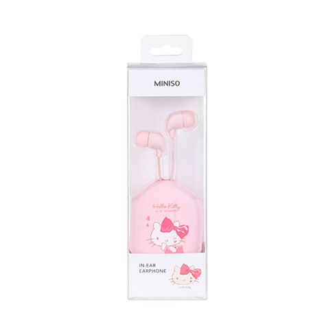 Auriculares Hello Kitty c/ Estojo Oval (Rosa)