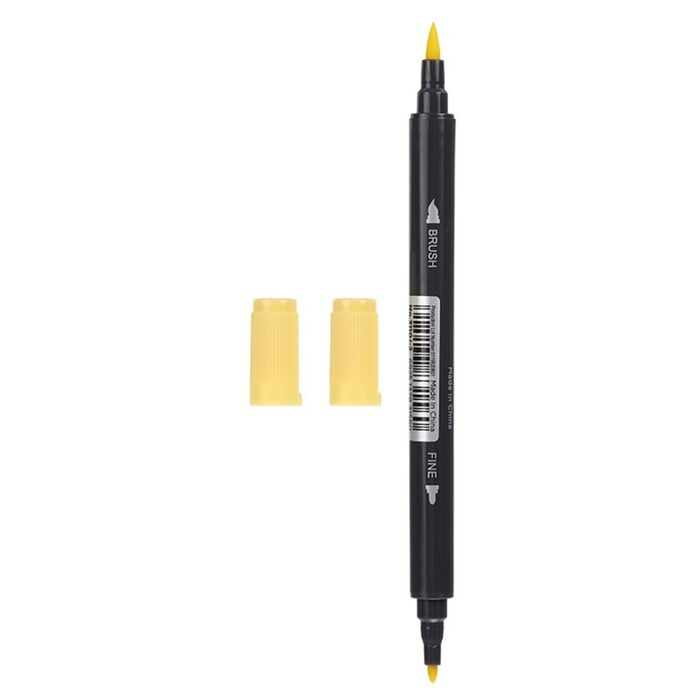 Marcador ponta dupla  solúvel em água (Amarelo)