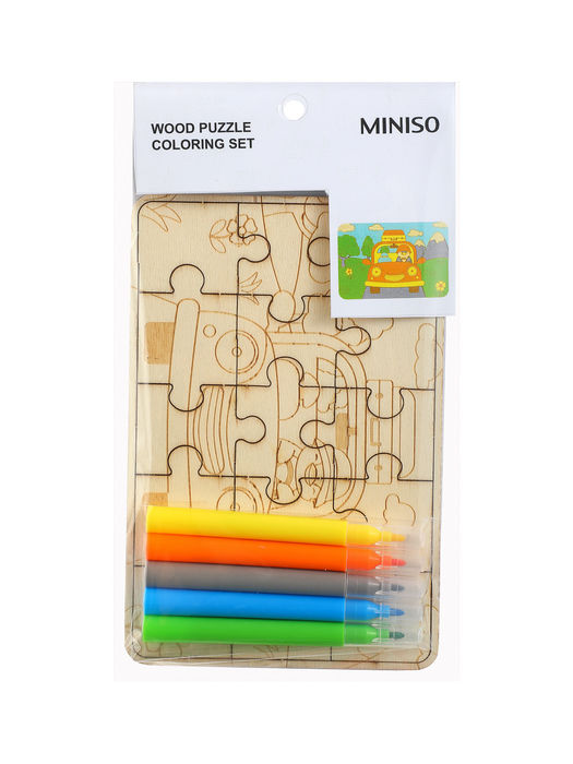 Puzzle de Madeira para Pintar com 5 Marcadores (Pinguim)