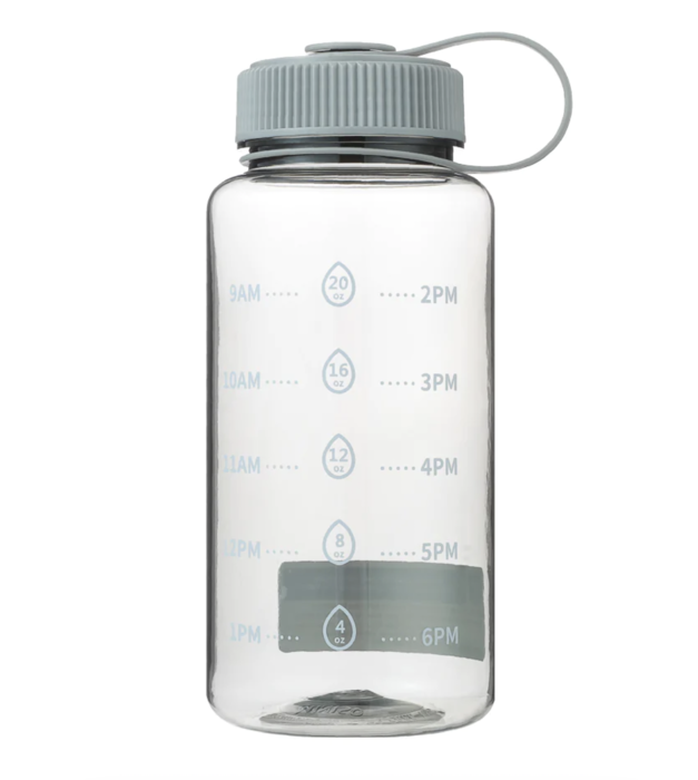 Garrafa de água de plástico com alça - 800mL (cinza)