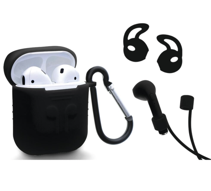 Capa Protetora - Kit de Acessórios para Airpods (Preto)