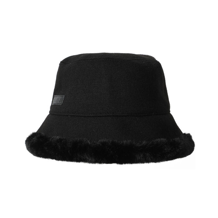  Gorro de inverno com borda fofa (Preto)