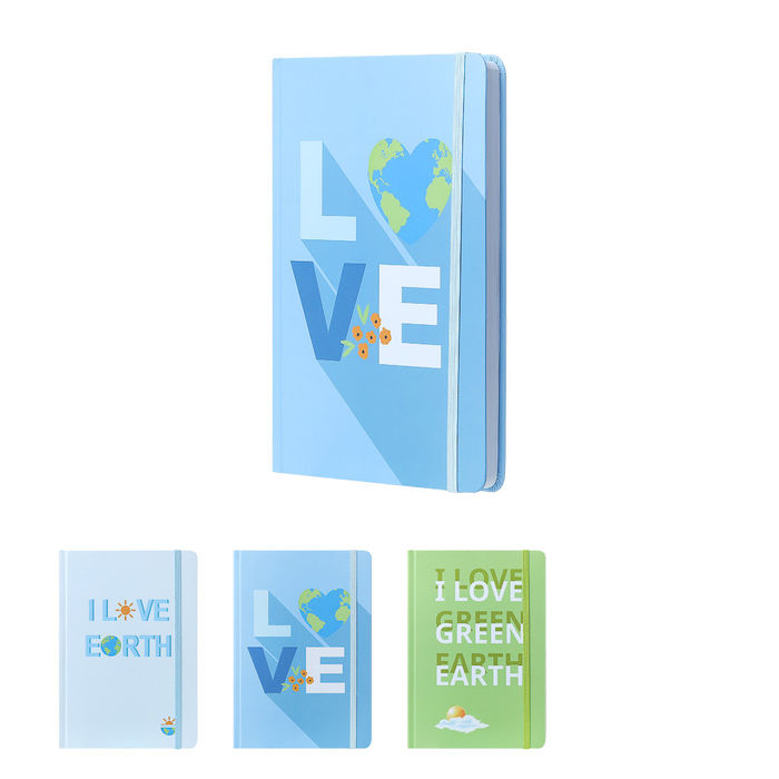 Caderno de Capa Dura - 80 Folhas - Happy Earth Series