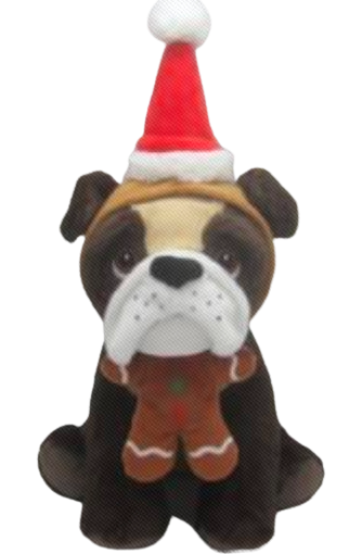 Brinquedo de Peluche - Cão de Natal (Acessórios de Chapéu de Natal)