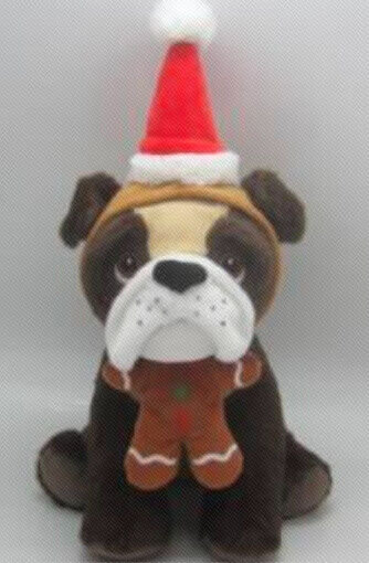 Brinquedo de Peluche - Cão de Natal (Acessórios de Chapéu de Natal)